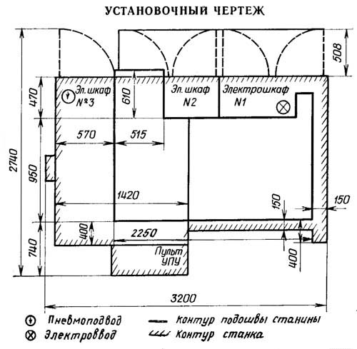 Настановне креслення токарного верстата з ЧПУ 1П756ДФ3